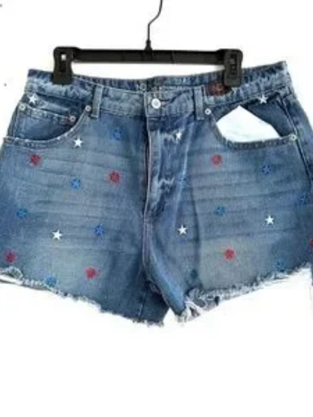 NWT No Boundaries Size 15 Juniors High Rise STARS Destructed Midi Denim